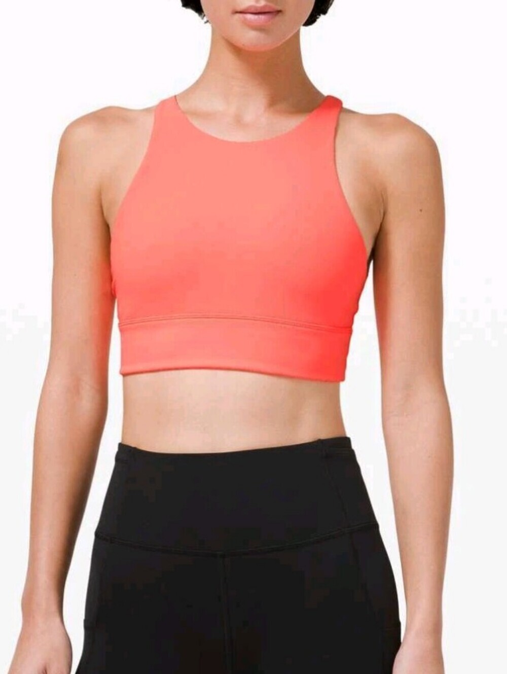 Lululemon Energy Bra High Neck Long Line Rib Medium Support